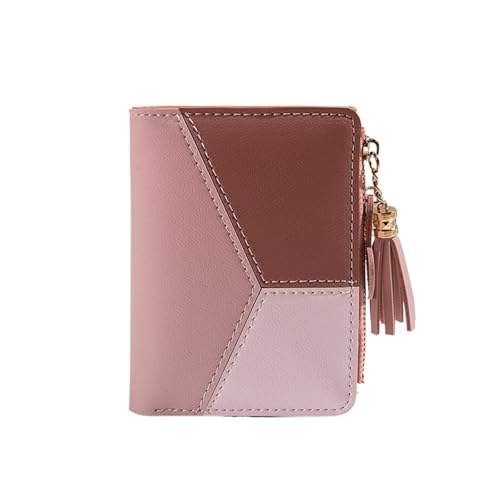 YXADGML Geldbörse Damen Damen Geldbörse PU Leder Damen Geldbörse aus Leder Damen Geldbörsen Kartenhalter Faltbare Tragbare Damen Geldbörsen(Pink) von YXADGML