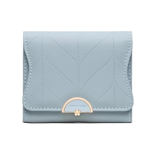 YXADGML Geldbörse Damen Damen Kurze Geldbörse PU Weiche Hardware Schnalle Einfache Trend Große Kapazität Handtasche Pu(Blue) von YXADGML