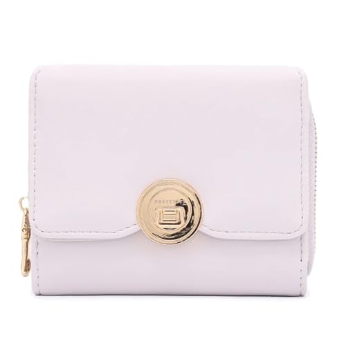 YXADGML Geldbörse Damen PU Leder Dame Brieftasche Lock Haspe Kurze Kupplung Solide Mode Brieftasche Frauen Münze Karte Halter Kleine Weibliche Geldbörse Kurze geldbörse(Purple) von YXADGML