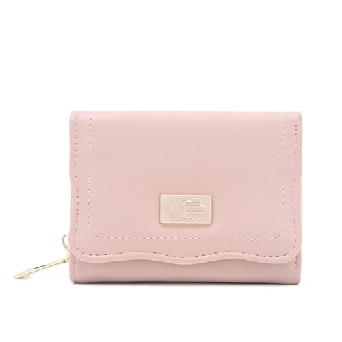 YXADGML Geldbörse Damen PU Soft Multi-Card Reißverschluss Kurze Dreifach-Tasche Große Kapazität Lady Folding Kann Erweitern Die Straße Beliebt(Pink) von YXADGML