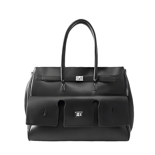 YXBQueen Damen Umhängetasche Groß Shopper Tasche Hobo Taschen Schultertasche PU Schultertasche Taschen Umhängetasche Handtasche Schwarz Shopper Bag(Schwarz) von YXBQueen