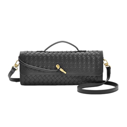YXBQueen Schwarze gesteppte Geldbörse Schultertasche aus veganem Leder Handtaschen Clutch Geldbörsen für Frauen, schwarz, Klein von YXBQueen