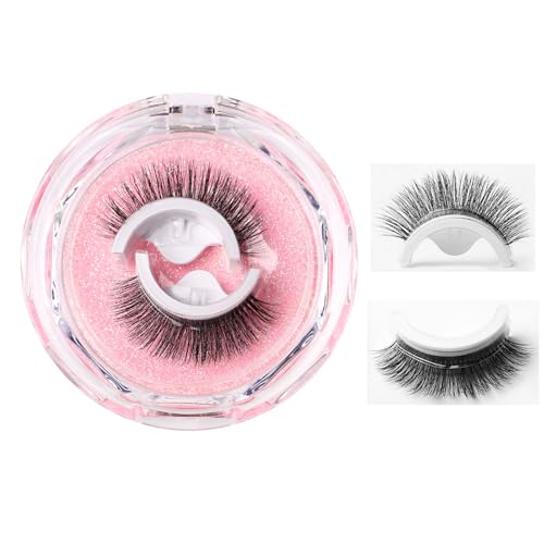 1 Paar natürlich, selbstklebend, wiederverwendbar, kein Eyeliner oder Kleber erforderlich, flauschiges Locken, 3D, lang, wasserdicht von YXBZKGDCNG