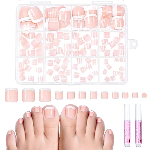 120pcs Falsche Zehennagel Set, Full Cover Fake Toe Nails Acryl Toenals für Mädchen Nagelstudio Nail Art DIY - 12 Größen von YXBZKGDCNG