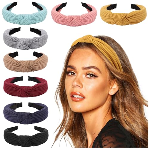 8 Stück geknotete Stirnbänder für Damen, breites Turban-Stirnband, Yoga-Übung, gerippte Haarbänder 8 Stück geknotete Stirnbänder für Damen, breites Turban-Stirnband, Yoga-Übung, gerippte Haarbänder von YXBZKGDCNG