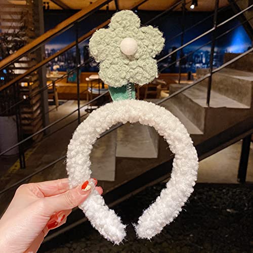 Blumen-Hautpflege-Stirnbänder, Spa-Stirnband, weiches Handtuch-Stirnband zum Waschen des Gesichts, niedliches Haarband für Dusche, Haar-Accessoire für Damen (blau) von YXBZKGDCNG
