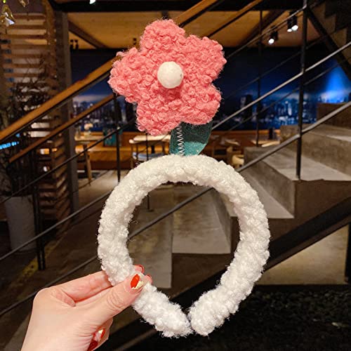 Blumen-Hautpflege-Stirnbänder, Spa-Stirnband, weiches Handtuch-Stirnband zum Waschen des Gesichts, niedliches Haarband für Dusche, Haar-Accessoire für Damen (blau) von YXBZKGDCNG
