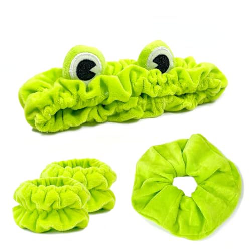 Gesichtswasch-Stirnband, Hautpflege-Handgelenkbänder zum Waschen des Gesichts, Spa-Haarbänder werden mit einem Haargummi geliefert, niedliches gelbes Schneckentakel, elastisches Stirnband, zum Waschen von YXBZKGDCNG