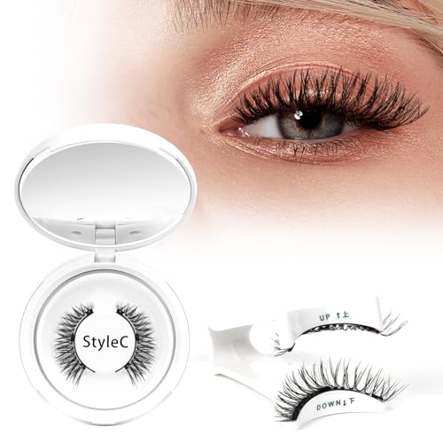 Magnetisch mit Applikator, magnetisch, kein Kleber erforderlich, 1 Paar wiederverwendbare magnetische Augen ohne Eyeliner, Augenmagnetisch, einfach zu verwenden und zu entfernen (Stil C2) von YXBZKGDCNG