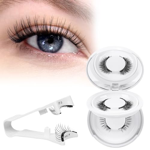 Magnetische Wimpern mit Applikator, 4 Paar magnetische Ösen, kein Kleber oder Eyeliner erforderlich, wiederverwendbar, magnetisch, natürlicher Look, magnetische Wimpern, einfach zu tragen und zu von YXBZKGDCNG