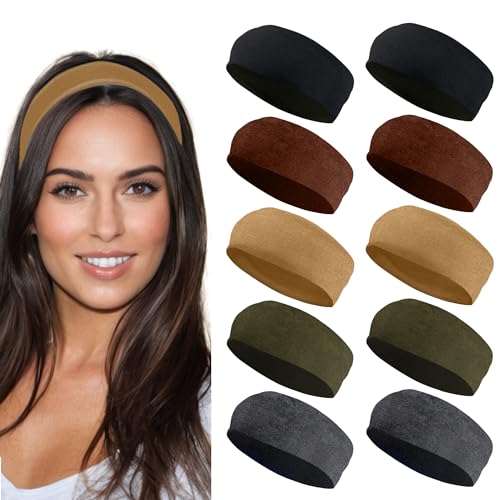 Modische Stretch-Stirnbänder für Damen, 5 Stück, rutschfest, ideal für Spa, Sport, Yoga, Pilates, Laufen, Fitnessstudio, Workouts von YXBZKGDCNG