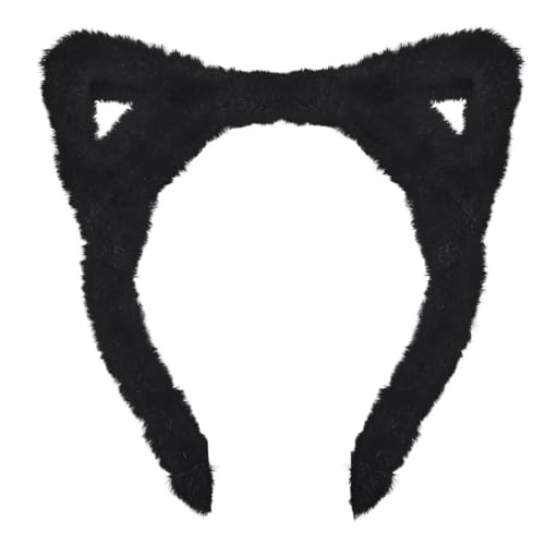 Ohren-Stirnband, niedlich, pelzig, Make-up-Stirnbänder, Plüsch, Waschgesicht, Halloween, für Damen von YXBZKGDCNG