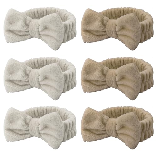 Spa-Stirnbänder aus weichem Korallen-Fleece, Make-up-Stirnbänder für Gesichtswäsche, Dusche, Yoga und mehr, 6 Stück Spa-Stirnbänder aus weichem Korallen-Fleece, Make-up-Stirnbänder für Gesichtswäsche, Dusche, Yoga und mehr, 6 Stück von YXBZKGDCNG