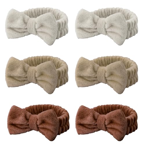 Spa-Stirnbänder aus weichem Korallen-Fleece, Make-up-Stirnbänder für Gesichtswäsche, Dusche, Yoga und mehr, 6 Stück Spa-Stirnbänder aus weichem Korallen-Fleece, Make-up-Stirnbänder für Gesichtswäsche, Dusche, Yoga und mehr, 6 Stück von YXBZKGDCNG