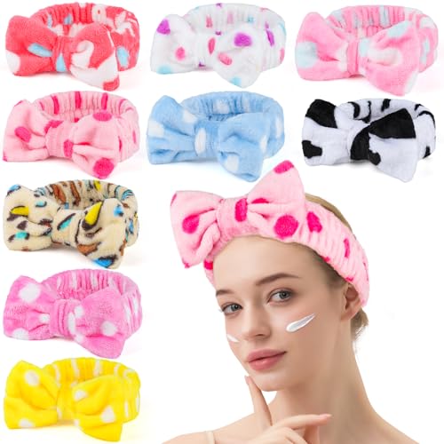 Spa-Stirnband, 9 Stück, Hautpflege-Stirnbänder zum Waschen des Gesichts, Make-up-Stirnbänder für Damen, Spa-Stirnbänder für Damen von YXBZKGDCNG