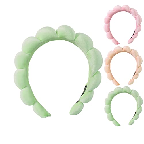 Spa-Stirnband für Damen, Schwamm-Spa-Stirnband zum Waschen des Gesichts, Make-up, Stirnband für Hautpflege, Dusche, weiches und saugfähiges Material, Handtuch, Stoff, Stirnband (Khaki) von YXBZKGDCNG