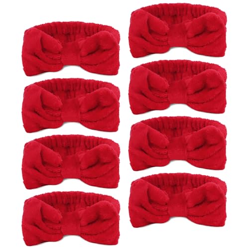 Stirnband zum Waschen des Gesichts, 8 Stück, rosa Hautpflege-Stirnbänder für Damen, Stoff, niedliche Schleife, Stirnbänder Stirnband zum Waschen des Gesichts, 8 Stück, rosa Hautpflege-Stirnbänder für Damen, Stoff, niedliche Schleife, Stirnbänder von YXBZKGDCNG