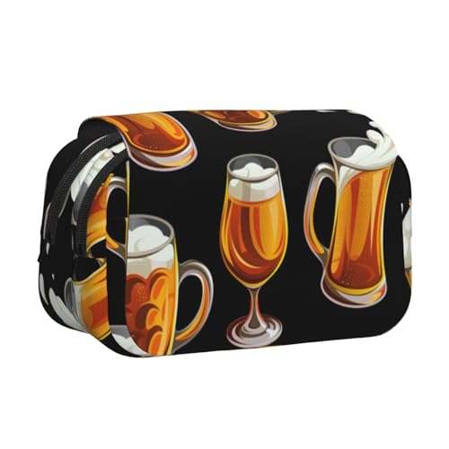 YXDVPALNE Bierglas Doppeltes Clamshell-Stifteetui, tragbares Bleistiftetui mit Reißverschluss YXDVPALNE Bierglas Doppeltes Clamshell-Stifteetui, tragbares Bleistiftetui mit Reißverschluss von YXDVPALNE