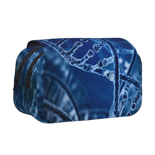 YXDVPALNE DNA-Kette Foto gedruckt Doppeltes Clamshell-Stifteetui, tragbares Bleistiftetui mit Reißverschluss von YXDVPALNE