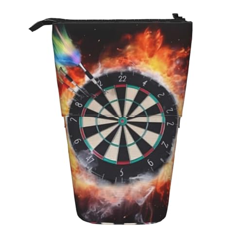 YXDVPALNE Dartscheibe Bedruckt, Teleskop-Federmäppchen, Ständer-Federmäppchen mit Reißverschluss-Stiftetasche von YXDVPALNE