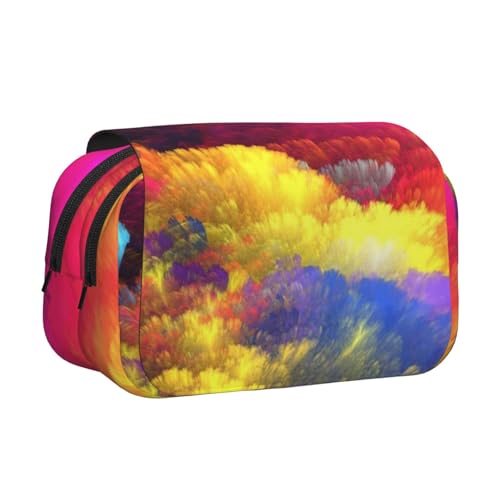 YXDVPALNE Druck Aquarell Kunst Schöne Tinte Doppeltes Clamshell-Stifteetui, tragbares Bleistiftetui mit Reißverschluss von YXDVPALNE