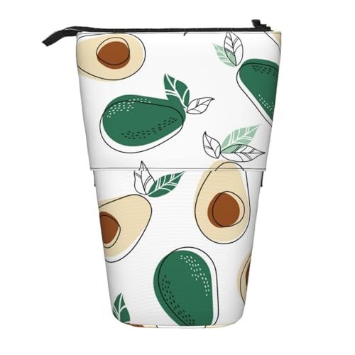 YXDVPALNE Einfache Zeichnung Frucht Avocado, Teleskop-Federmäppchen, Ständer-Federmäppchen mit Reißverschluss-Stiftetasche von YXDVPALNE