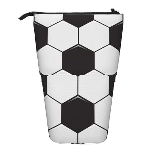 YXDVPALNE Fußball-Textur, Teleskop-Federmäppchen, Ständer-Federmäppchen mit Reißverschluss-Stiftetasche von YXDVPALNE
