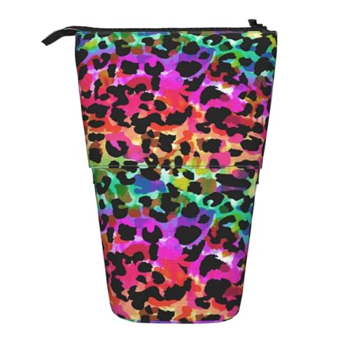 YXDVPALNE Helle Tiere Aquarell, Teleskop-Federmäppchen, Ständer-Federmäppchen mit Reißverschluss-Stiftetasche von YXDVPALNE