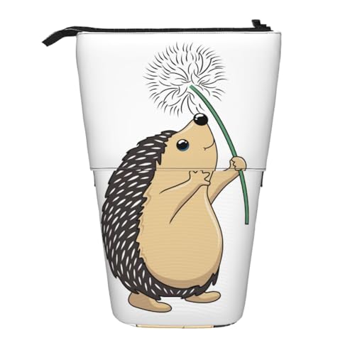 YXDVPALNE Igel Tier, Teleskop-Federmäppchen, Ständer-Federmäppchen mit Reißverschluss-Stiftetasche von YXDVPALNE