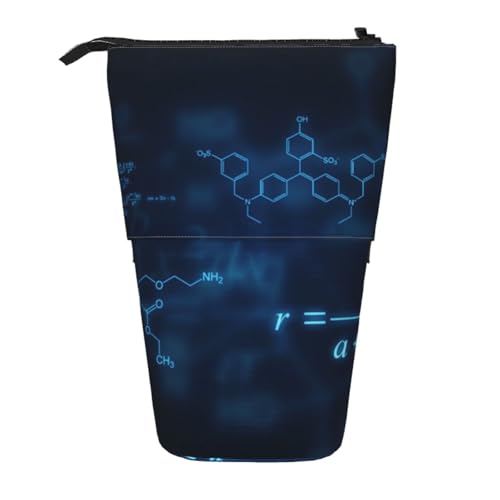 YXDVPALNE Leuchtende mathematische Physik-Chemie-Formeln, Teleskop-Federmäppchen, Ständer-Federmäppchen mit Reißverschluss-Stiftetasche von YXDVPALNE