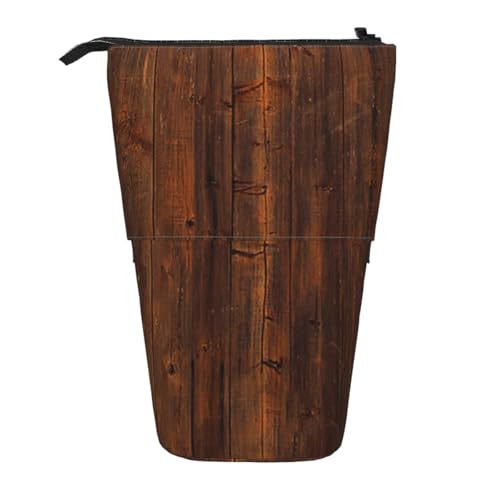 YXDVPALNE Rustikaler Shabby, Teleskop-Federmäppchen, Ständer-Federmäppchen mit Reißverschluss-Stiftetasche von YXDVPALNE