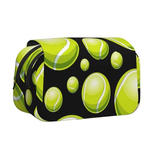 YXDVPALNE Tennis Doppeltes Clamshell-Stifteetui, tragbares Bleistiftetui mit Reißverschluss von YXDVPALNE