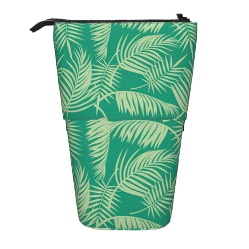 YXDVPALNE Tropische Palme, Teleskop-Federmäppchen, Ständer-Federmäppchen mit Reißverschluss-Stiftetasche von YXDVPALNE