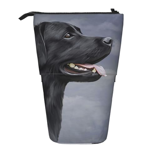 YXDVPALNE Zeichnung Hund Labrador, Teleskop-Federmäppchen, Ständer-Federmäppchen mit Reißverschluss-Stiftetasche von YXDVPALNE