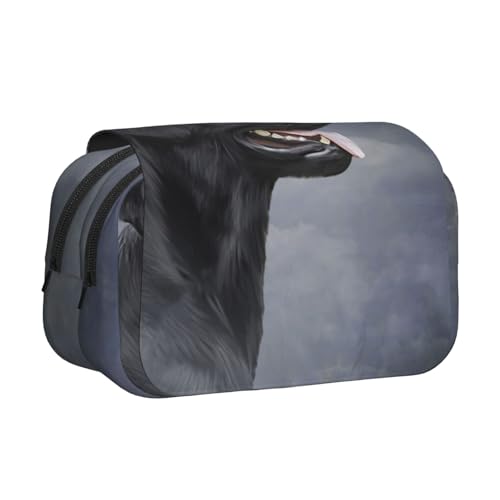 YXDVPALNE Zeichnung Hund Labrador Doppeltes Clamshell-Stifteetui, tragbares Bleistiftetui mit Reißverschluss von YXDVPALNE