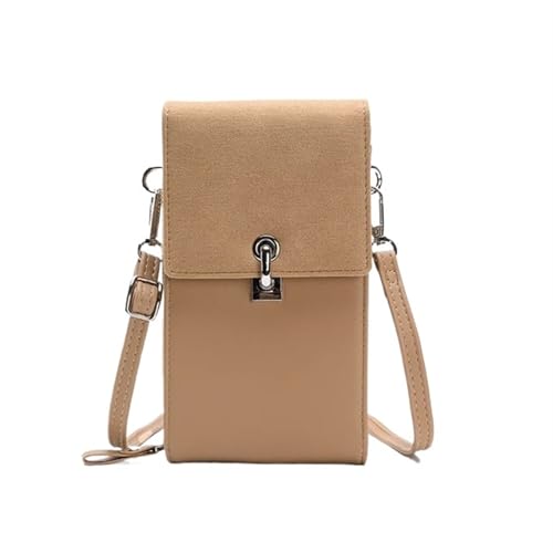 YXINAER Damen Handtasche Crossbody Handytasche Kleine PU Leder Messenger Bags for Lady Schulter Geldbörse Beutel Münzgeldbörse Kartenhalter Handy Umhängetasche(Apricot) von YXINAER