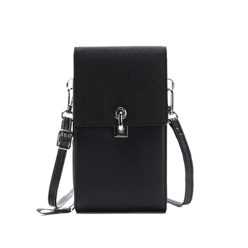 YXINAER Damen Handtasche Crossbody Handytasche Kleine PU Leder Messenger Bags for Lady Schulter Geldbörse Beutel Münzgeldbörse Kartenhalter Handy Umhängetasche(Black) von YXINAER