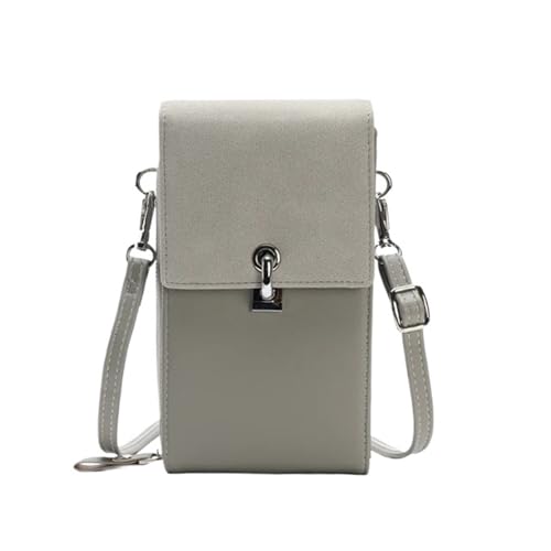 YXINAER Damen Handtasche Crossbody Handytasche Kleine PU Leder Messenger Bags for Lady Schulter Geldbörse Beutel Münzgeldbörse Kartenhalter Handy Umhängetasche(Grey) von YXINAER