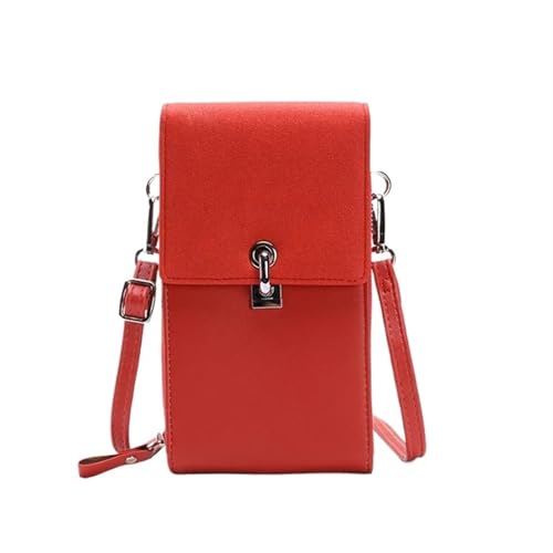 YXINAER Damen Handtasche Crossbody Handytasche Kleine PU Leder Messenger Bags for Lady Schulter Geldbörse Beutel Münzgeldbörse Kartenhalter Handy Umhängetasche(Red) von YXINAER