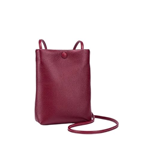 YXINAER Damen Lederhandtaschen Große Kapazität Schultertaschen Handytasche Kartenhalter Umhängetaschen for Mädchen Handy Umhängetasche(Wine red) von YXINAER