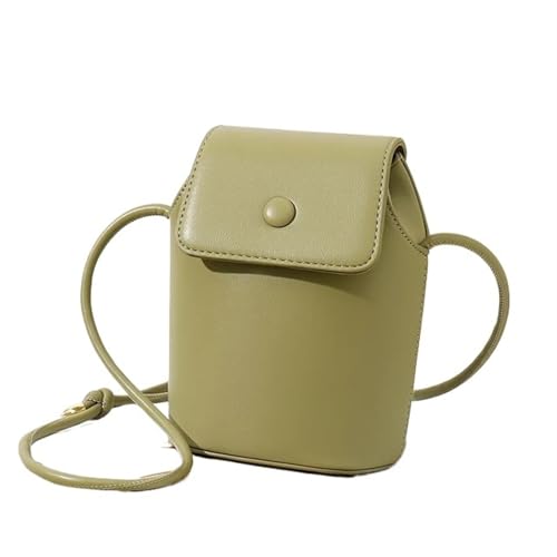 YXINAER Damen Retro Kunstleder Kleine Umhängetasche Handytasche Mini Schultertaschen for Frauen Geldbörse Handy Umhängetasche(Green) von YXINAER