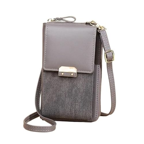 YXINAER Damentaschen Handytaschen Trendy und einfache Damen Schultertaschen Umhängetaschen Schloss klein Handy Umhängetasche(Grey) von YXINAER