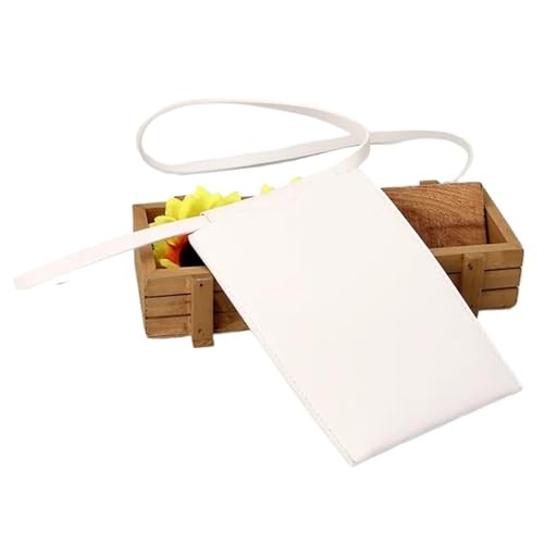 YXINAER Handytasche Damen Handy Geldbörse Tasche PU Leder Umhängetasche Einfarbig Mini Halter Einkaufstasche Handy Umhängetasche(White) von YXINAER