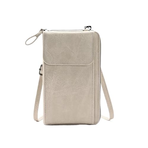 YXINAER Handytasche PU Leder Damen Schultertasche Crossbody Bag Tragegurt for Handtasche Haspe Kleiner Kartenhalter Handy Umhängetasche(Beige) von YXINAER