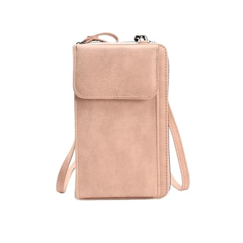 YXINAER Handytasche PU Leder Damen Schultertasche Crossbody Bag Tragegurt for Handtasche Haspe Kleiner Kartenhalter Handy Umhängetasche(Pink) von YXINAER