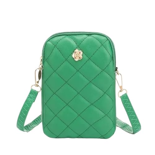 YXINAER Handytasche Stickerei Frauen Schultertasche Einfache tragbare Mädchen Geldbörse Einfarbig Dame Umhängetasche Handy Umhängetasche(Green) von YXINAER
