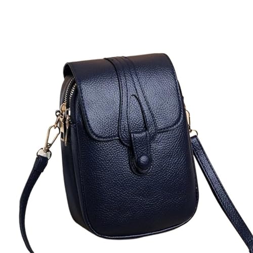 YXINAER PU Leder Crossbody Schultertaschen for Frauen Retro Handtaschen und Geldbörsen Damen Handy Handy Umhängetasche(Blue) von YXINAER