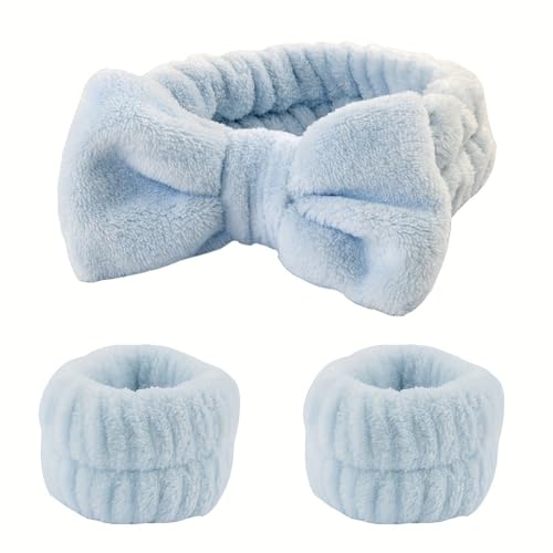 YXL 1 x Gesichtswasch-Stirnband und 2 x Hautpflege-Armbänder, Schmetterlings-Gesichts-Waschhandtuch, Stirnband mit Handgelenk-Waschbändern für Damen und Mädchen, Make-up-Bad YXL 1 x Gesichtswasch-Stirnband und 2 x Hautpflege-Armbänder, Schmetterlings-Gesichts-Waschhandtuch, Stirnband mit Handgelenk-Waschbändern für Damen und Mädchen, Make-up-Bad von YXL