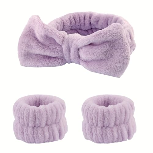 YXL 1 x Gesichtswasch-Stirnband und 2 x Hautpflege-Armbänder, Schmetterlings-Gesichts-Waschhandtuch, Stirnband mit Handgelenk-Waschbändern für Damen und Mädchen, Make-up-Bad YXL 1 x Gesichtswasch-Stirnband und 2 x Hautpflege-Armbänder, Schmetterlings-Gesichts-Waschhandtuch, Stirnband mit Handgelenk-Waschbändern für Damen und Mädchen, Make-up-Bad von YXL