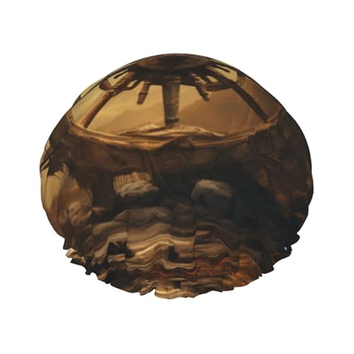 Ancient Roulette wasserdichte Duschhaube für Frauen - Elastische und wiederverwendbare Haarkappe, perfekt zum Baden, Gesichtspflege, Schwarz Ancient Roulette wasserdichte Duschhaube für Frauen - Elastische und wiederverwendbare Haarkappe, perfekt zum Baden, Gesichtspflege, Schwarz von YXLymxDAMAI